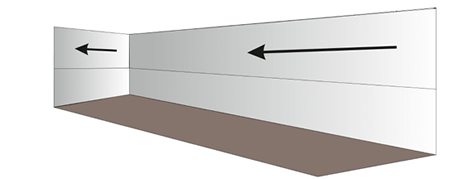 Starting at the door run a couple of strips of double sided tape side by side the full height of the container. 